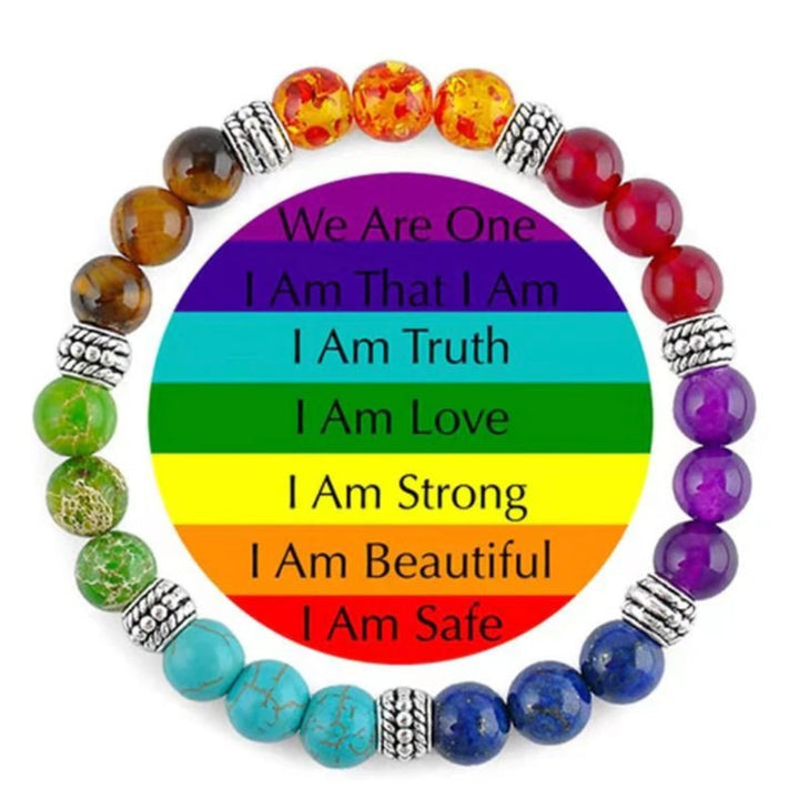 Chakra Armband aus farbigen Chakra Perlen Steinen 