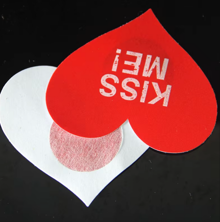 Herzförmige Nippelabdeckung | rote Herz Nippelsticker
