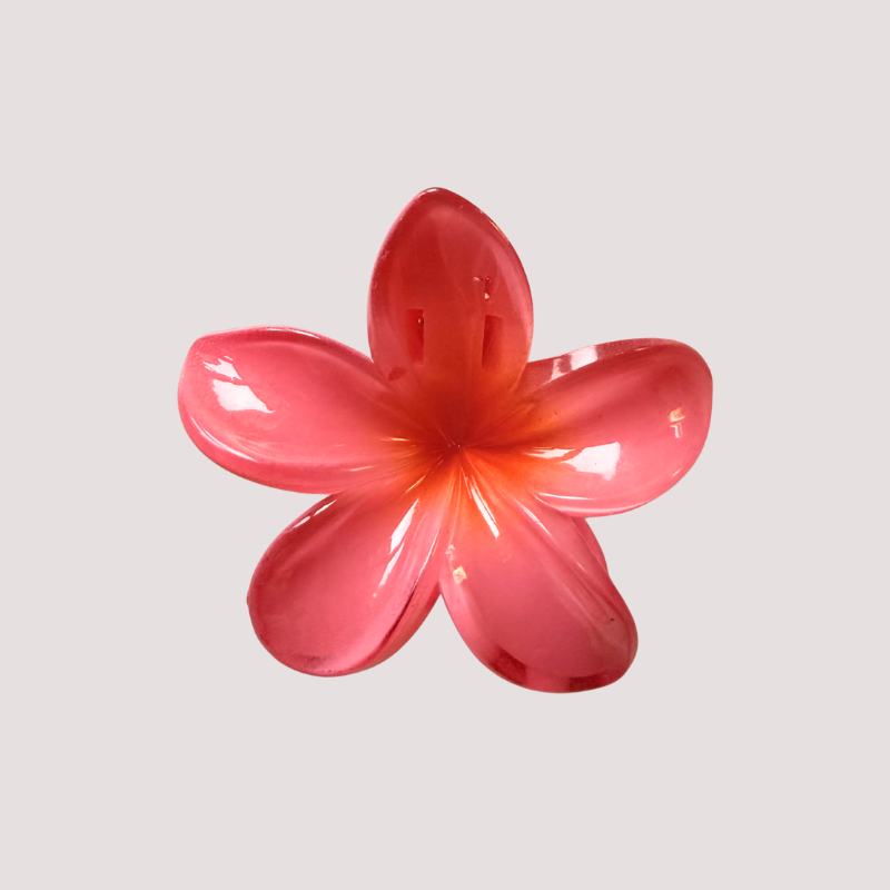 Koral Farbige Blumen Lotus Haarklammer | Tropische Sommer Ibiza Frisur Haarschmuck