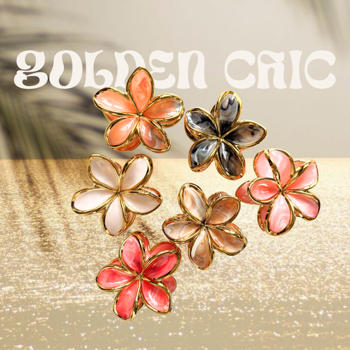 blumen haarklammern gold damen boho haarschmuck flower hairclips
