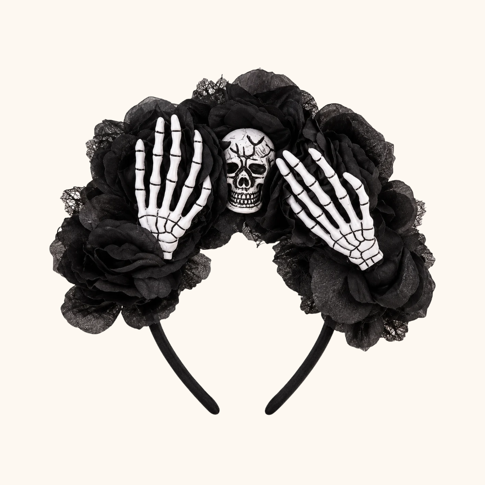 Grusel Haarreifen Totenkopf Hands