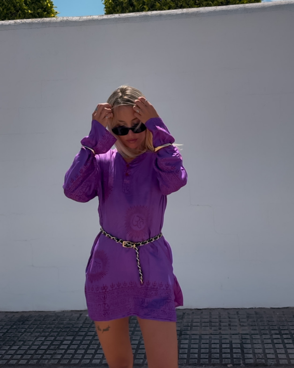 Spiritual Fashion Kurta Purple Om