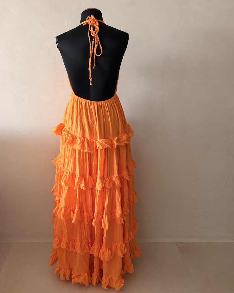 Langes Maxikleid Sommerkleid mit offenem Rücken 