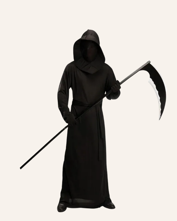 Sensemann Verkleidung mit Kapuze Halloween Party | schwarzes Gewand mit Kapuze