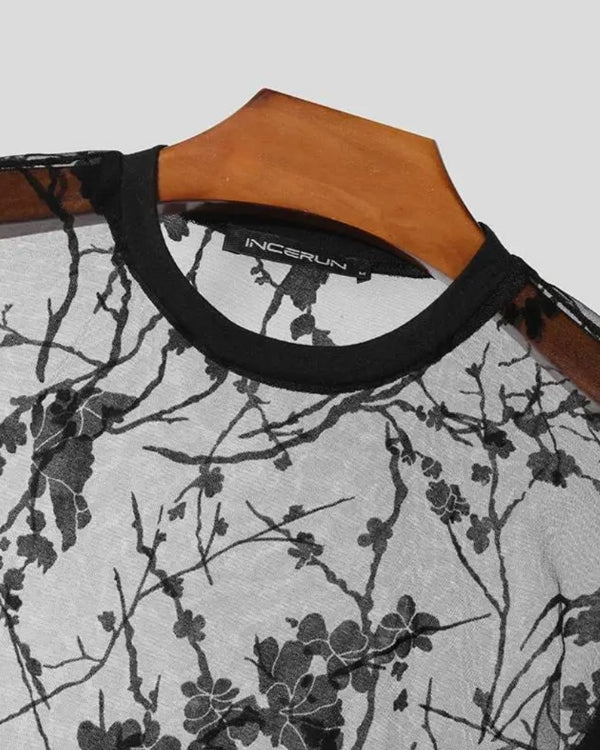 Transparentes Mesh Herren T-Shirt perfekt für Fetisch Style oder Festival Club Parties 