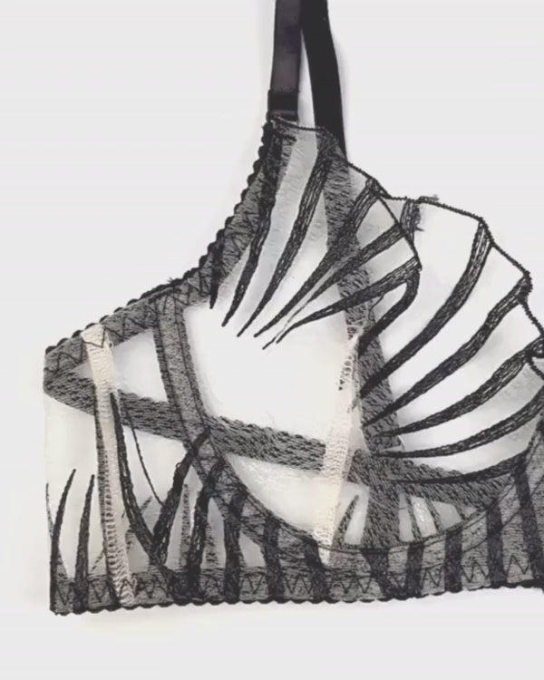 Video vom transparenten Mesh Dessous Muschel Lingerie Set - Erotische Damen Reizwäsche 