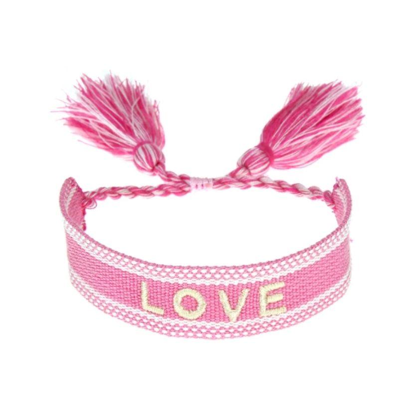 Baumwolle Strick Armband Good Vibes