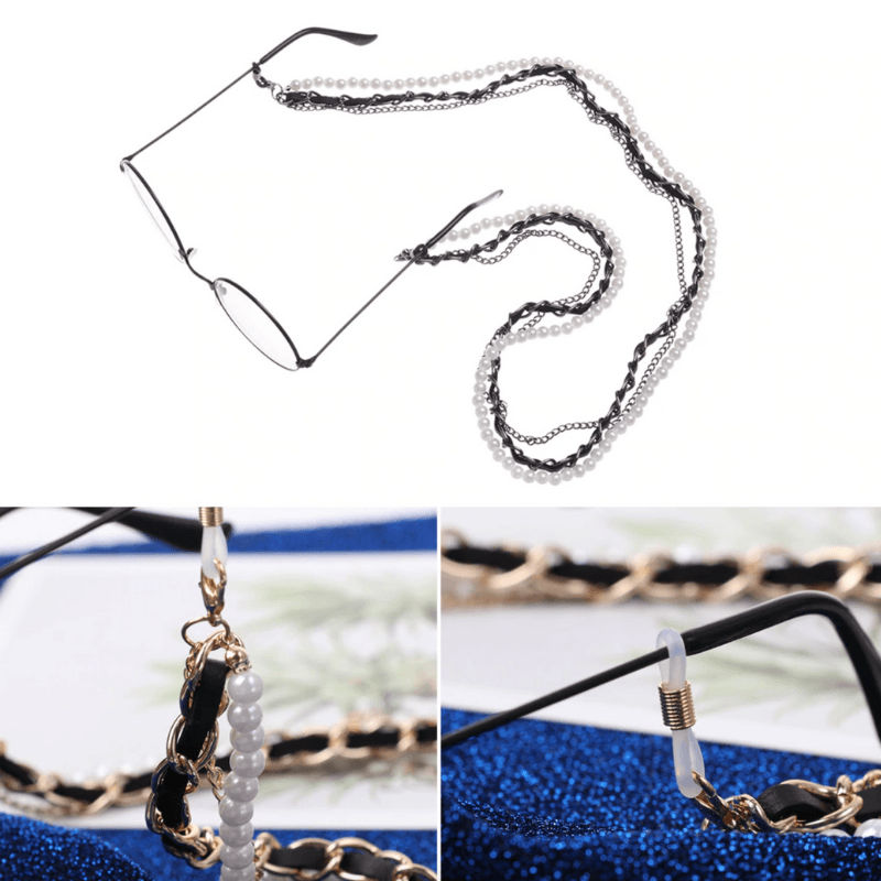 Sonnenbrille Multilayer Kette aus Perlen und Gliedern