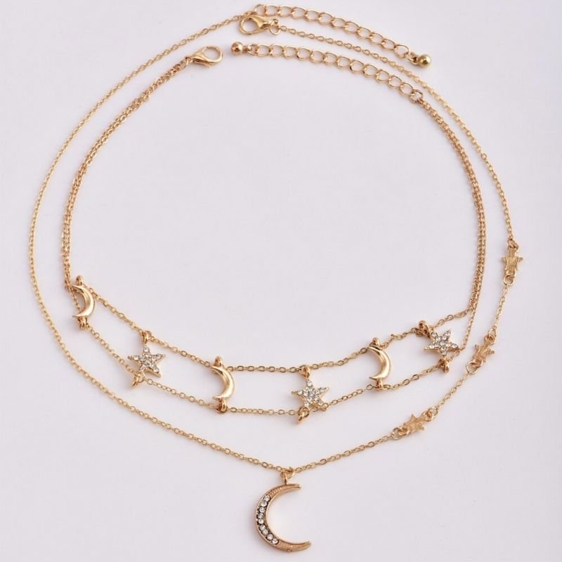 Choker Halskette Moon & Stars Lovers