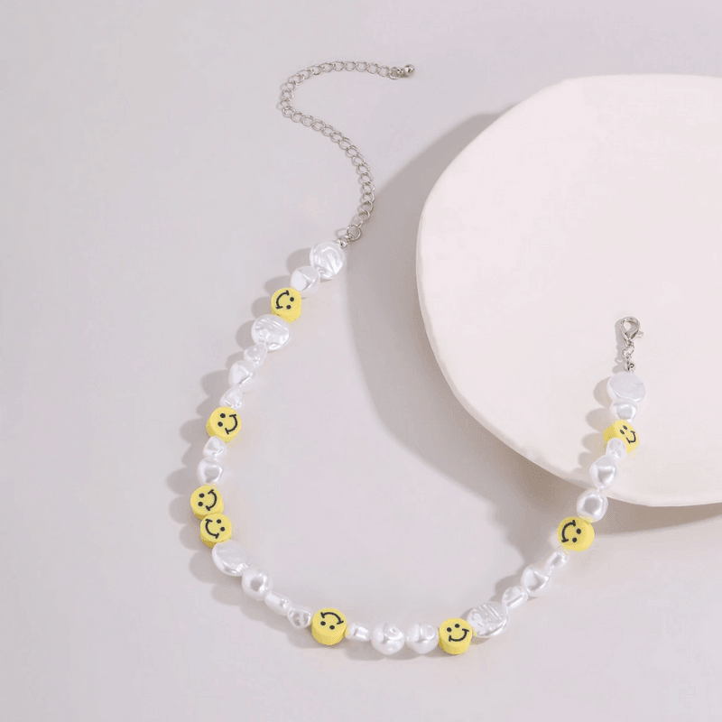 Smiley Halskette Choker einstellbar