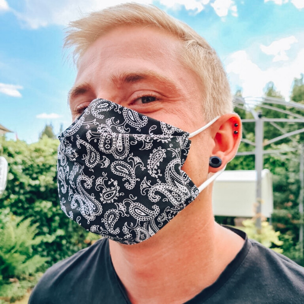 Herren Gesichtsmaske Bandana Schwarz