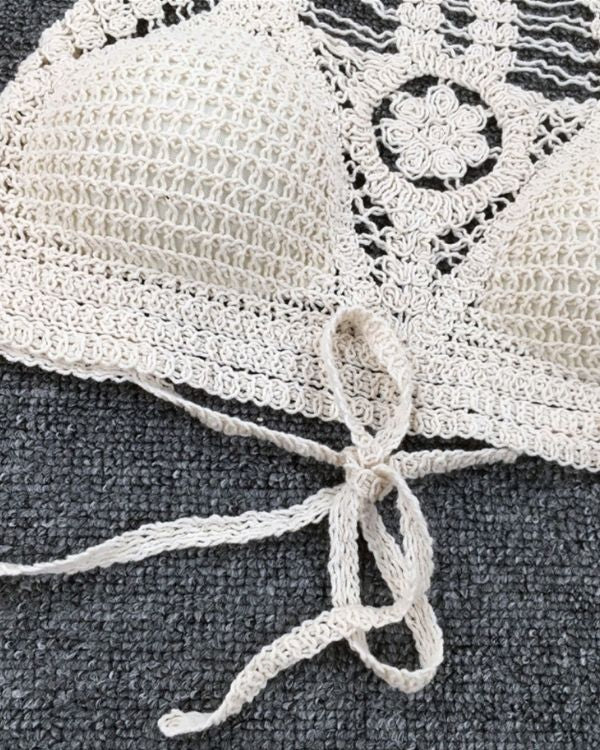 Crochet Haekel Crochet Top Rueckenfrei - Blumen Hippie Crochet Top