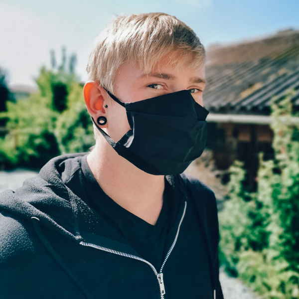 Herren Stoffmaske schwarz Leonardo
