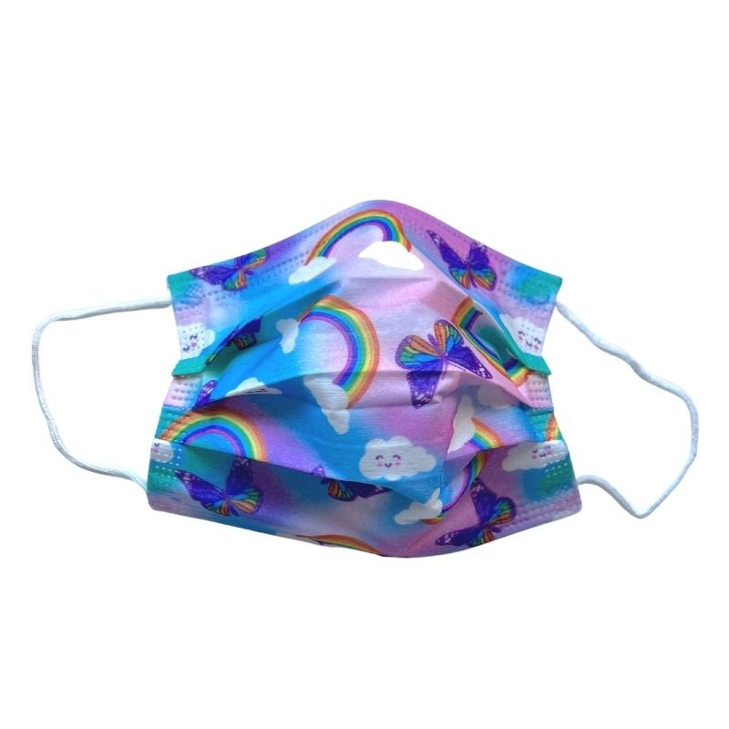 Kindermasken Einweg Schmetterling Regenbogen