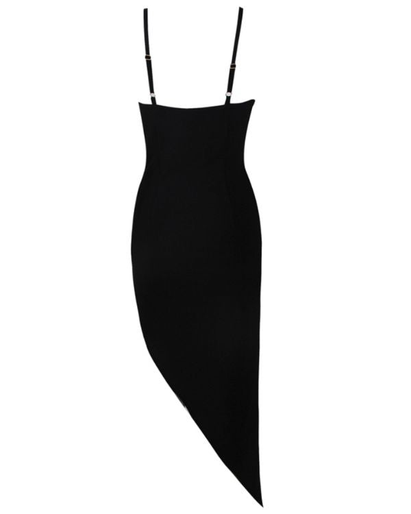 asymmetrisches Damen Kleid mit Spaghetti Traegern 