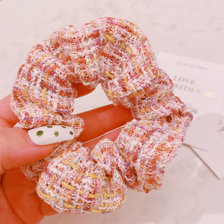 Rosa Pink Orange Scrunchie Mischgewebe