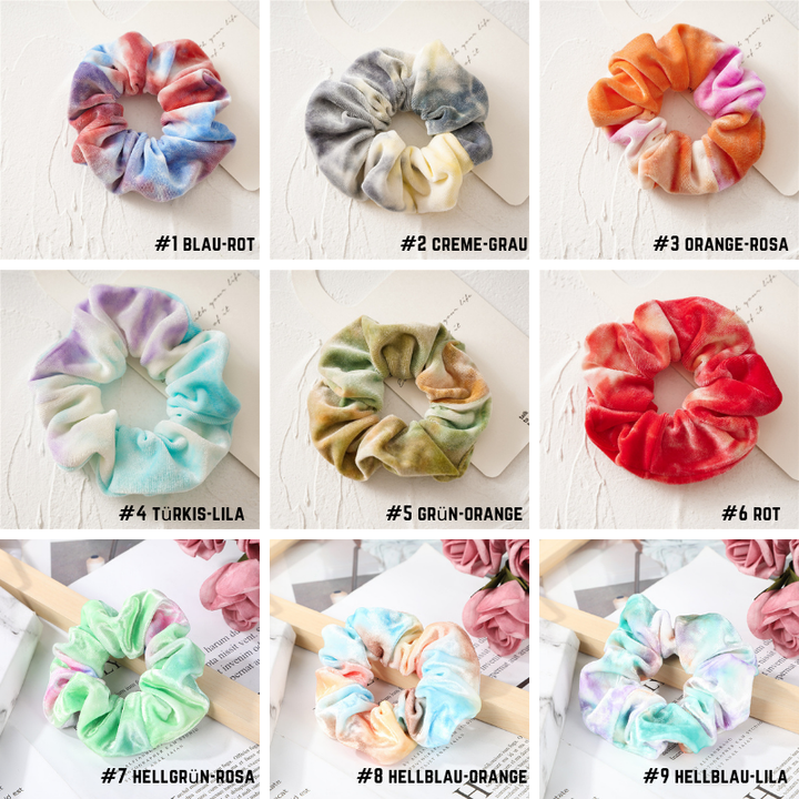 Samt Velvet Haargummis Scrunchies in allen Farben 