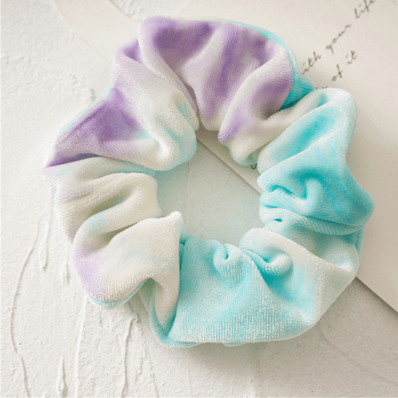Hellblau Scrunchie Lila Flieder Haargummi Velvet Samt