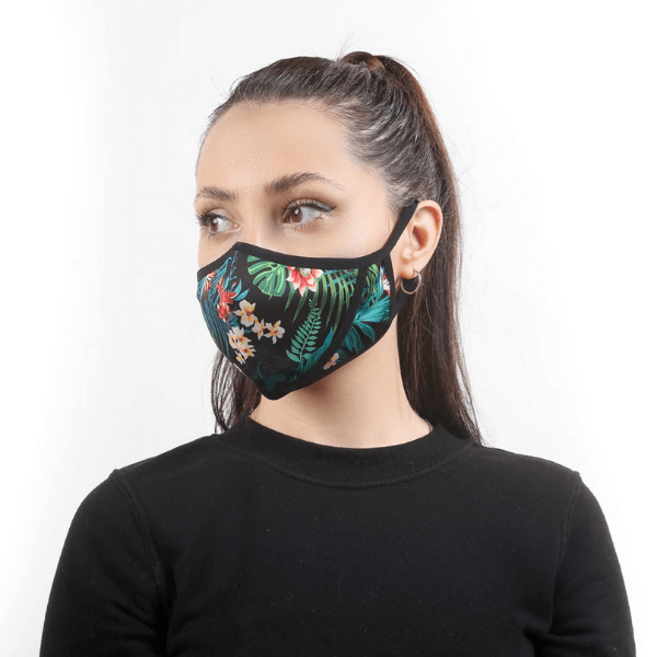 Stoffmaske mit Öffnung zum Trinken und Essen | Maske mit Klappe | Stylische Fashion Maske Schweiz | Maske mit Trinköffnung