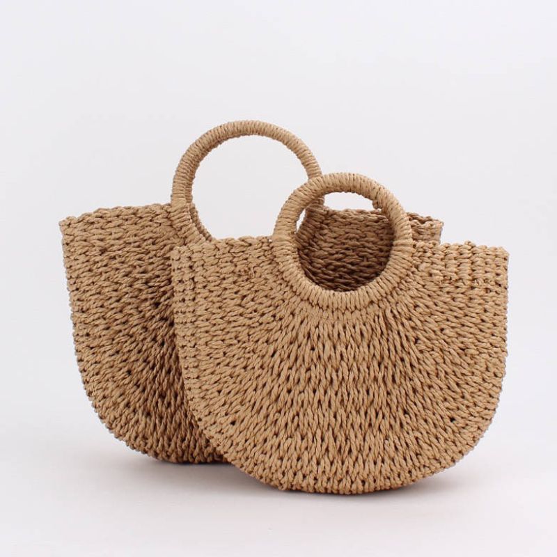 Boho Beach Look Strohtasche geflochtene Tasche