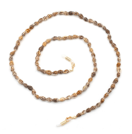 Braune Muscheln Brillenkette Schmuck Boho