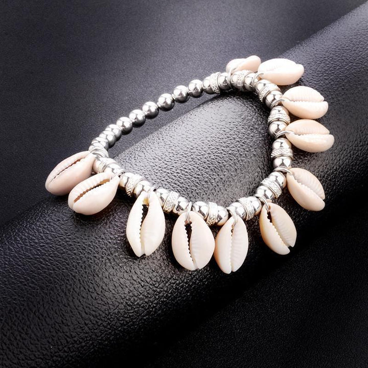 Elastische Boho Muschel Fussketten