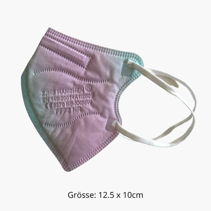 Rosa Blaue Kindermasken FFP2 Schutzmasken in Batik Farben Farbverlauf - Zertifizierte Kinder Schutzmasken 